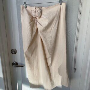 NWT Zara Draped Rosette Midi Skirt - Size XL